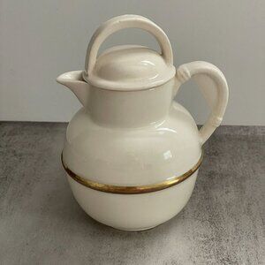 Vintage Crown Ducal Golden Guernsey Creamware Gold Band Covered Creamer England